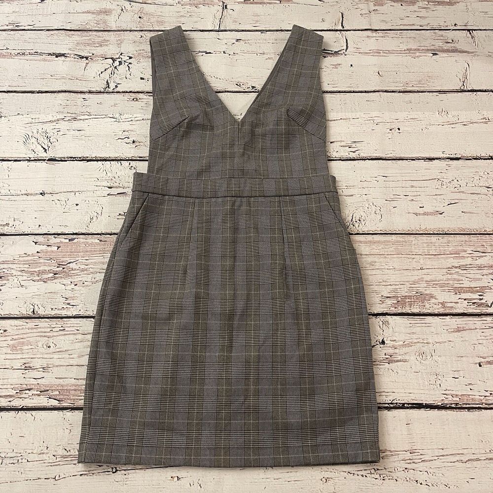 Aqua Women's Gray Glen Plaid Exclusive‎ Jumper Dress Size Medium